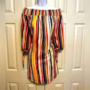 A.N.A. Striped off the shoulder dress, size L